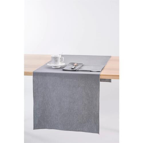 100% Pure Linen Table Runner Gray Silver Glitter Overlocked Natural Fabric Runner Kitchen & Table Linens Nordic style wedding table decor washable diner Party Holiday oil proof waterproof Handcrafted