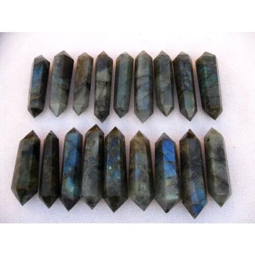 18 NATURAL Labradorite quartz crystal double point healing