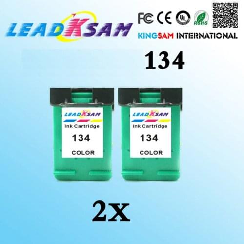 2x leadksam ink cartridge compatible for hp134 for 134 Deskjet 6943/6983/5943/D4163 Photosmart 8053/8753/2573/D5063