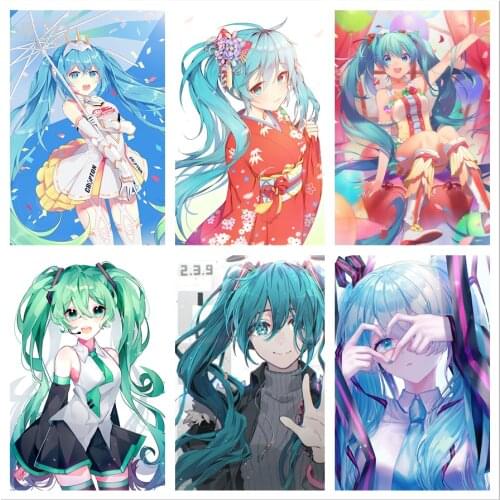 Anime Idol Singer Miku Canvas Painting Wall Decor Anime Posters Wall Poster Wall Art Photos for Childrens Room Home Decoration
