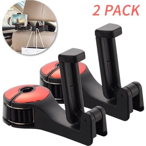 Car Hooks Auto Back Seat Hooks With Phone Holder Universal Vehicle Car Headrest Hooks Hook With Lock And Phone Groceries