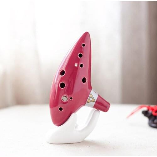 White 6/12 Hole Ocarina Collector Ceramic Hand Stand Base for Music Lovers Dropshipping
