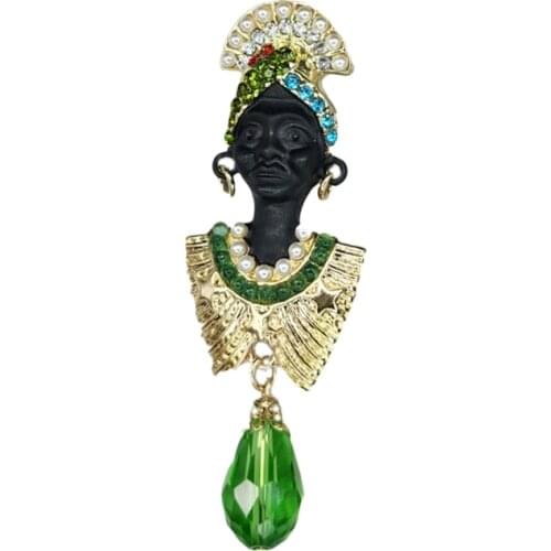 2020 New Retro Palace Antique Figure Design Drop Glaze Enamel Medieval Personality Light Luxury Pin Brooch