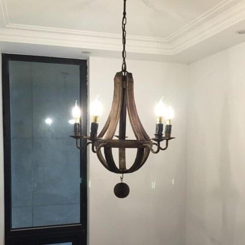 Wooden Chandelier for Coffee Shop Bedroom Kitchen Dining room suspension luminaire Vintage Loft Decor rustic chandelier Lighting