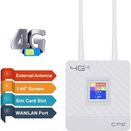 Ethernet Modem 4G LTE CPE Wifi Router Unlock 3G Mobile Hotspot WAN/LAN Port Dual External Antennas Gateway With Sim Card Slot