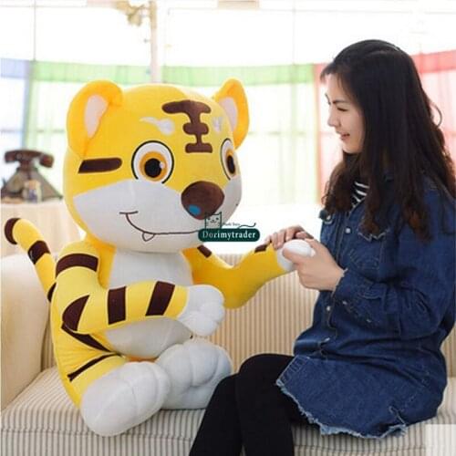 Dorimytrader Large Cartoon Tiger Plush Toy Cute Soft Stuffed Animal Doll for Baby Gift 35inch 90cm DY61045