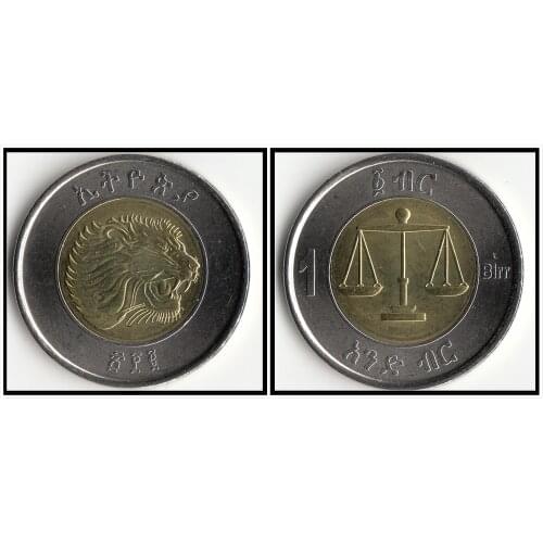 Ethiopian Birr Two-tone metal Coins Africa New Original Coin Unc Collectible Real Rare Commemorative
