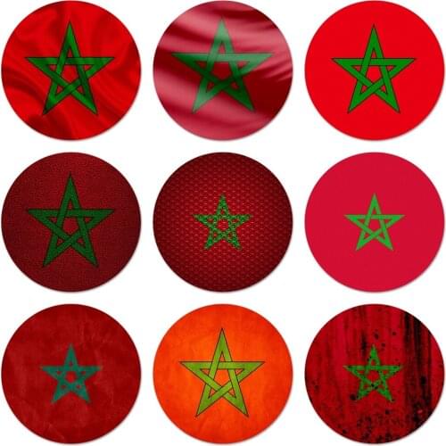Morocco soccer flag Icons Pins Badge Decoration Brooches Metal Badges For Clothes Backpack Decoration 58mm