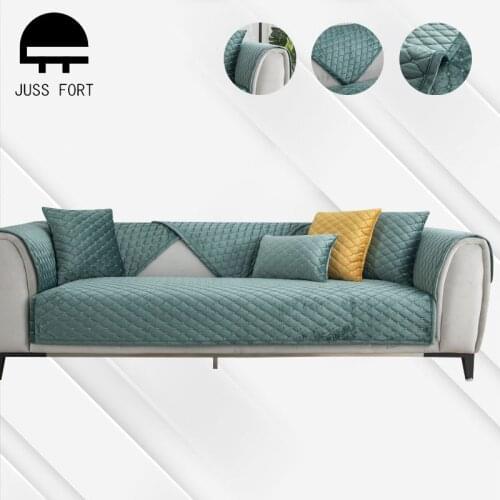 Flannel Sofa Cover Thicken Corner Couch Covers Solid Color Pet Dog Kids Mat Armchair Cushion Non-slip Slipcover for Living Room