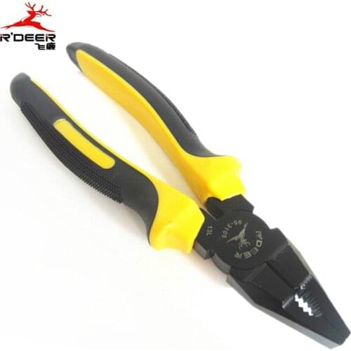 R'DEER TOOL black ferronickel alloy 55# high carbon steel combination plier long nose plier diagonal plier
