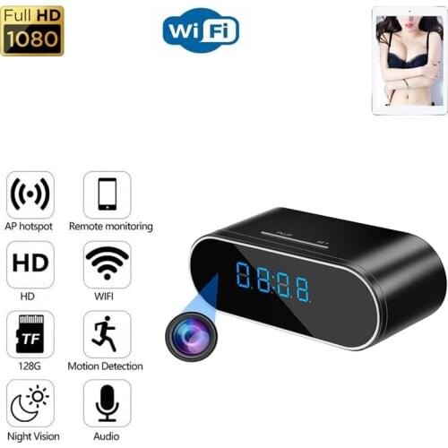 HD 1080P Wireless Wifi Clock Camera Wide Angle Concealed Night Vision Smart Home Security Surveillance Camera Remote Monitoring
