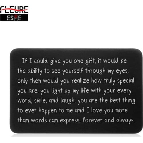 Wallet Insert Card Gifts for Him Men Husband Valentine From Wife Girlfriend Boyfriend Anniversary Birthday Gift for Groom Fiance