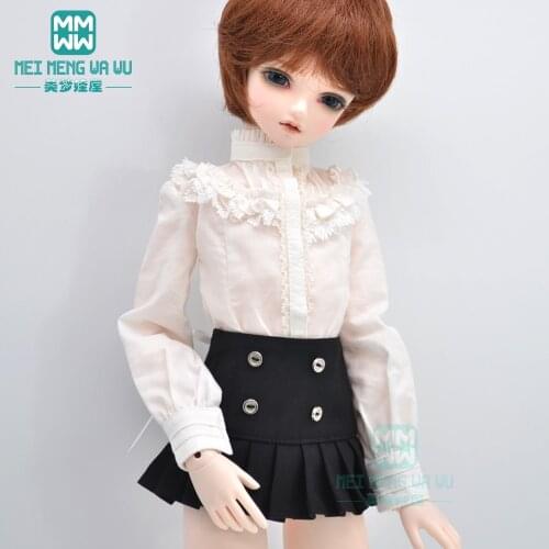 BJD doll clothes fits 40-45cm 1/4 MSD GEM,XAGADOLL fashion shirt British style pleated skirt leather shoes
