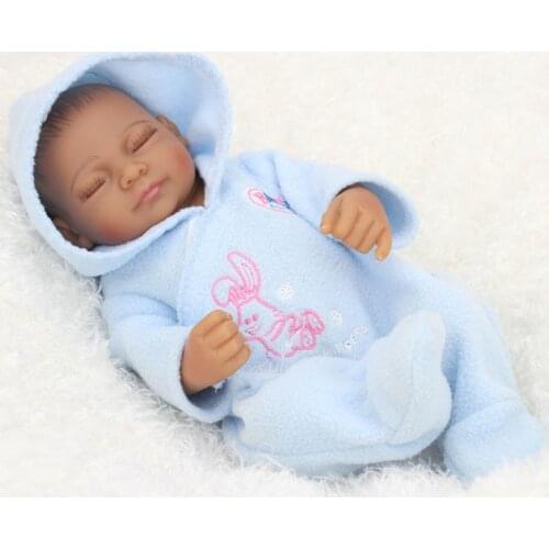 28CM Baby Reborn Doll Princess Boys Playmate Kids Accompany Toys Black Skin Baby Bathing Dolls Shower Toys Lovely Baby Gift