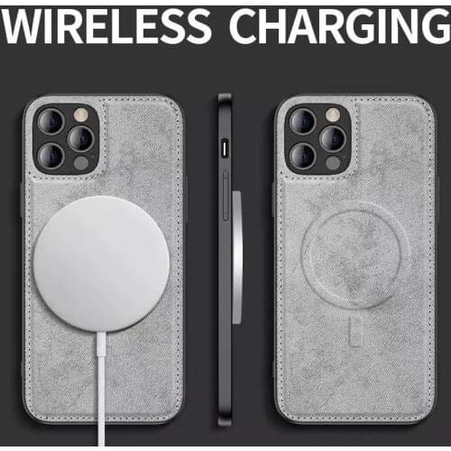 Square Shockproof Silicone Soft Magsafe Wireless Charging Cloth Phone Case For iPhone 12 11 Pro Max Mini Back Cover Fundas Coque