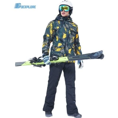 Ski Suit Men New Ski Jacket and Ski Pants Winter Warm Windproof Waterproof Outdoor Sports Snowboarding Brands Snow Set Male