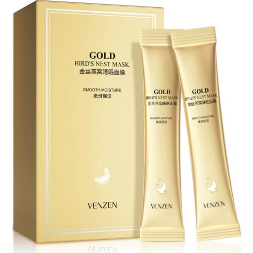 20 Pieces Gold Birds Nest Mask Sleeping Anti-Aging Moisturizing Oil-control Whitening Pigmentation Corrector Whole Face