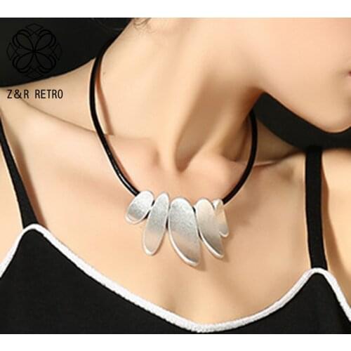 Trendy Chokers Necklace for Women Jewelry Adjustable Chains necklaces & pendants Jewellery Suspension Leather Chains collar 2021