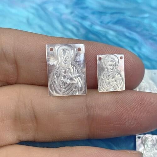 Fashion Natural Shell Jesus Charms Pendant Sea Mother-of-Pearl Diy Jewelry Accessories Making