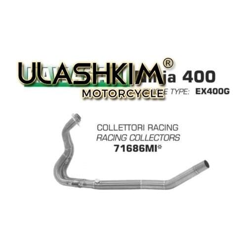 Motorcycle full Exhaust system Muffler Contact Middle Link Pipe Slip On For kawasaki Ninja400 Ninja 400 EX400G Z400 Z400RS