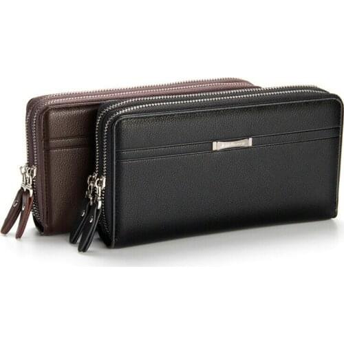 Men purse mens wallets card clutch bag zipper coin purse multicard mobile phone long wallet high quality mens wallet pu leather