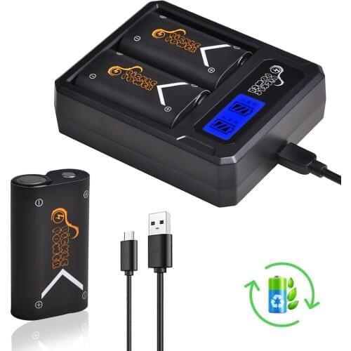 3pcs 2500mAh Xbox One Battery Pack and Charger Set for Xbox One/Xbox One S/Xbox One X/Xbox One Elite Wireless Controller