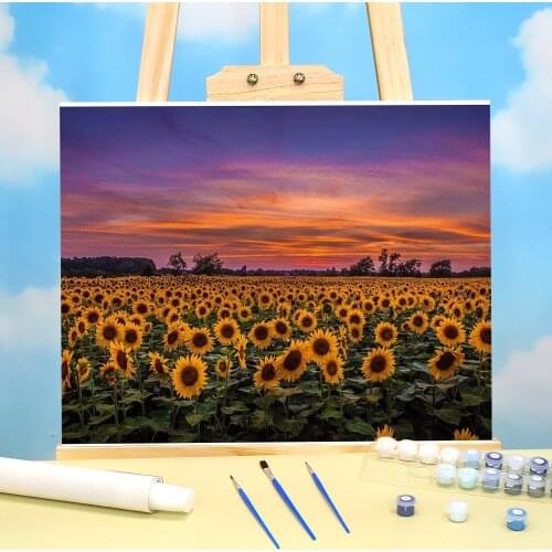 Flower Sunflower Coloring By Numbers Painting Set Acrylic Paints 50*70 Painting On Canvas Home Decor For Kids Handiwork