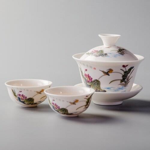 1pcs 22ML China Porcelain Kung Fu Tea Cup Sets Ceramics Tea Service High Quality Tea Set Tea Bowl Cups & Saucers Drinkware D054