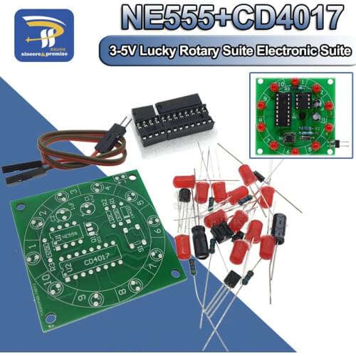 Lucky Rotary Suite Electronic Suite Turntable CD4017 NE555 Self LED Light Kits Production Parts Module 3V 5V Pulse Generator DIY