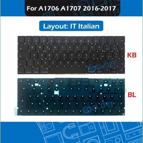 New A1706 A1707 Keyboard For Macbook Pro Retina 13" 15" Late 2016 Mid 2017 IT Italian standard Keyboard Replacement + Backlight
