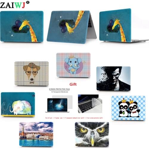 New 2019 ZAIWJ Laptop bag Case For MacBook Air Pro Retina 11 12 13 15 for Mac Pro 13.3 15.4 inch with Touch Bar + Keyboard Cover