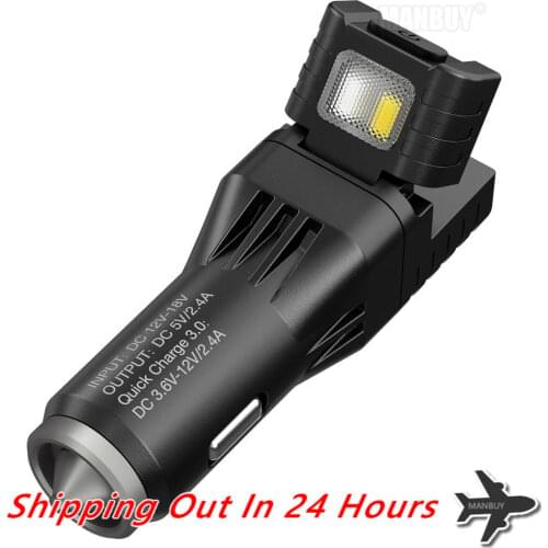 2021 New Nitecore vcl10 Multifunctional All-in-one Vehicle gadget QC 3.0 Vehicle charger Glass Breaker Emergency Warning Light