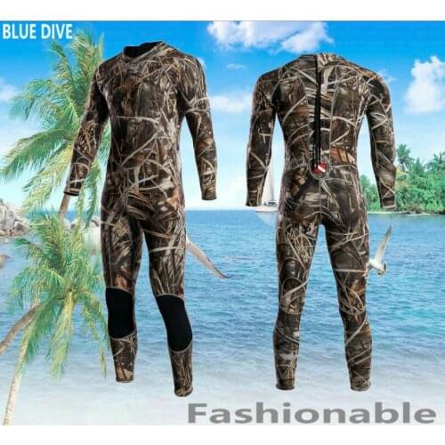 New camouflage 3mm diving suit warm winter clothing male long sleeved swimsuit Siamese thickened jellyfish Wet suit