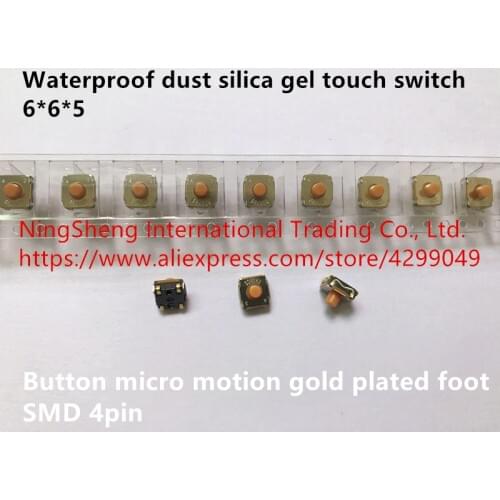 Original new 100% KSC424J waterproof dust silica gel touch switch 6*6*5 SMD 4pin button micro motion gold plated foot