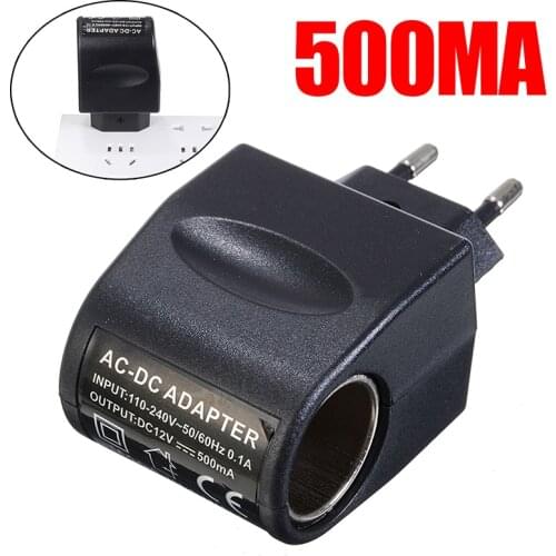 EU Plug Black Adapter Converter Car Cigarette Lighter 220V AC Socket To 12V DC Household Charger Converter Adapter