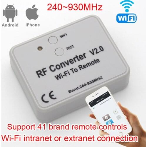 WIFI To Remote Control RF Converter 315 330 433 868 MHz Universal WIFI Garage Gate Door Remote Control Switch Fixed Code