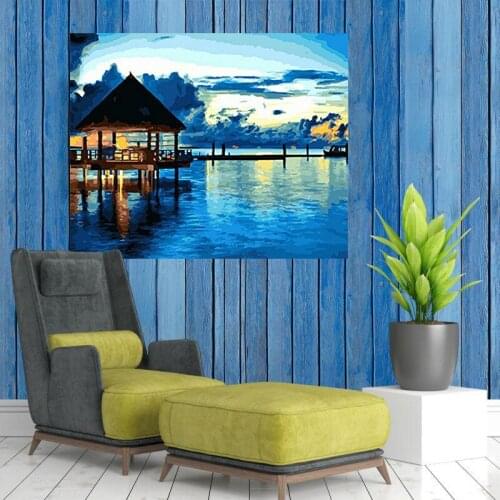 Paint by number art painting by numbers creative hand-painted street sunset landscape decorative painting