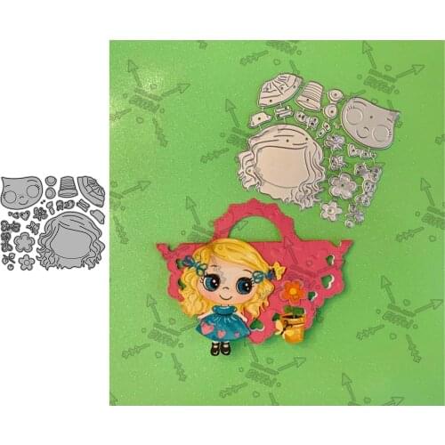 Spring Potted Girl Valentines Day Scrapbooking Paper Die Cut Stencils Metal Craft Cutting Dies Embossing For Crads Making 2021