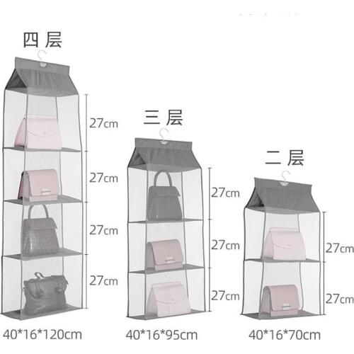 Bag Storage Dust Bag 4 Layers Household Storage Artifact Dormitory Hanging Fabric Dust Storage Bag Shelf