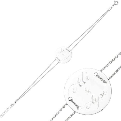 Tevuli 925 Sterling Silver Is Round Plate Women Bracelet