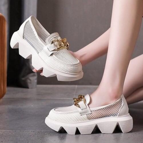 Women Mesh Shoes Fashion Female Breathable Sports Casual Shoe Comfort Platforms Thick Soft Loafer Woman Chunky Sneaker