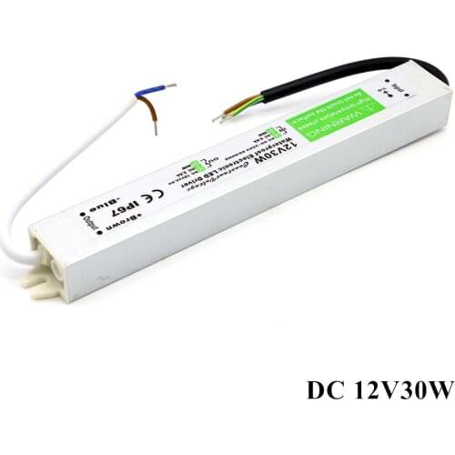 DC 12V LED Power Supply Waterproof IP67 Transformer AC 90-250V DC 12V 30W 2.5A Adapter for Outdoor Garden Strip Lights Driver