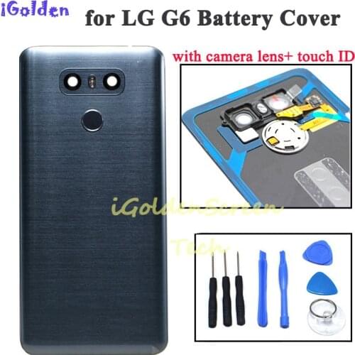 Back Cover for Lg g6 Battery Cover door Case Housing with Camera Lens glass Touch ID Replacement for G6 LS993 US997 VS998 H870