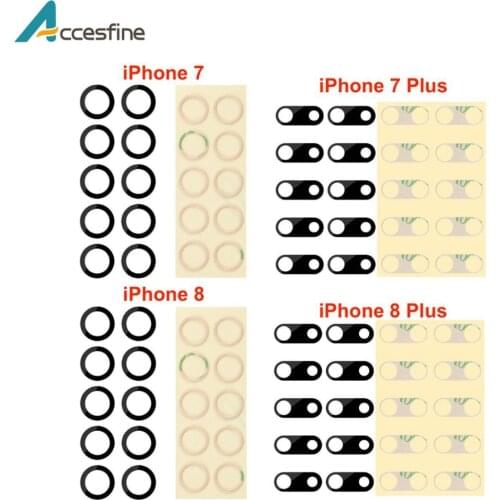 5Pcs New Rear Camera Glass Lens Back Glass Cover Without Frame for iPhone 6 6s 7 8 Plus X XR XS Replacement Parts with Adhesive