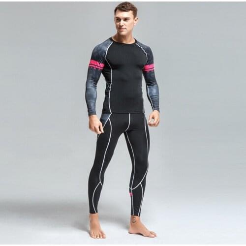Winter Thermal underwear For Men Clothing Brand Warm Grass-roots long shirt leggings Fitness MMA Compression Sports Underwear