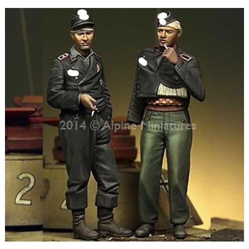 1/35 Panzer Crew Set, 2 figures each with 2 different heads Resin kit Figure soldiers GK Uncoated No colour