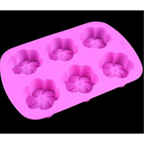 1PC 6 Flowers Silicone Cake Mold Silicone Cake Mold Baking Diy Soap Moulds JK 0890