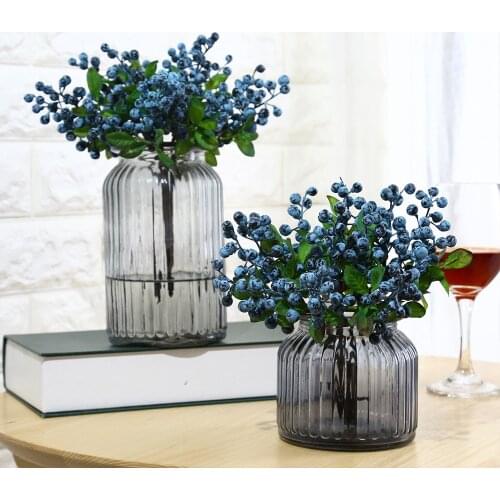 10pcs/bundle Artificial Blueberry Plant Flower Bud Imitation Plants Flower Decorative Wreath Berry For Wedding Home Party Decor