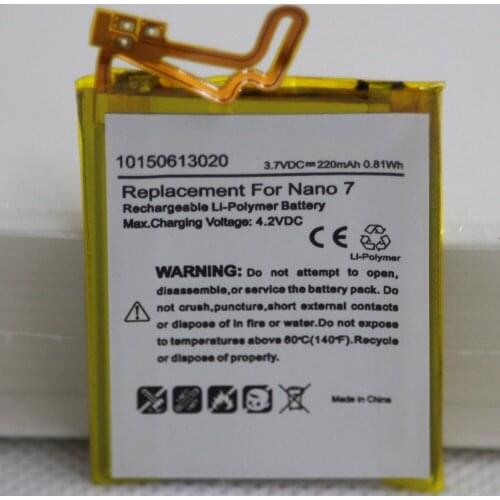 10pcs/lot Battery Replacement for iPod Nano 7 7th Gen Battery Replacement 330mAh 3.7V Li-ion Battery