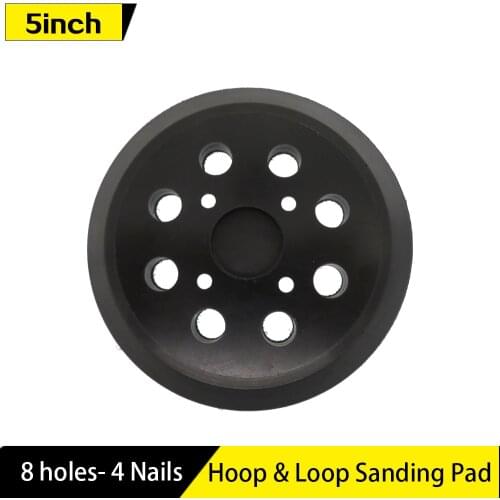 5 Inch 8-Hole Sander Backing Pad 4 Nails Backing Plate Hook and Loop Sanding Pad for Electric Orbital Sander